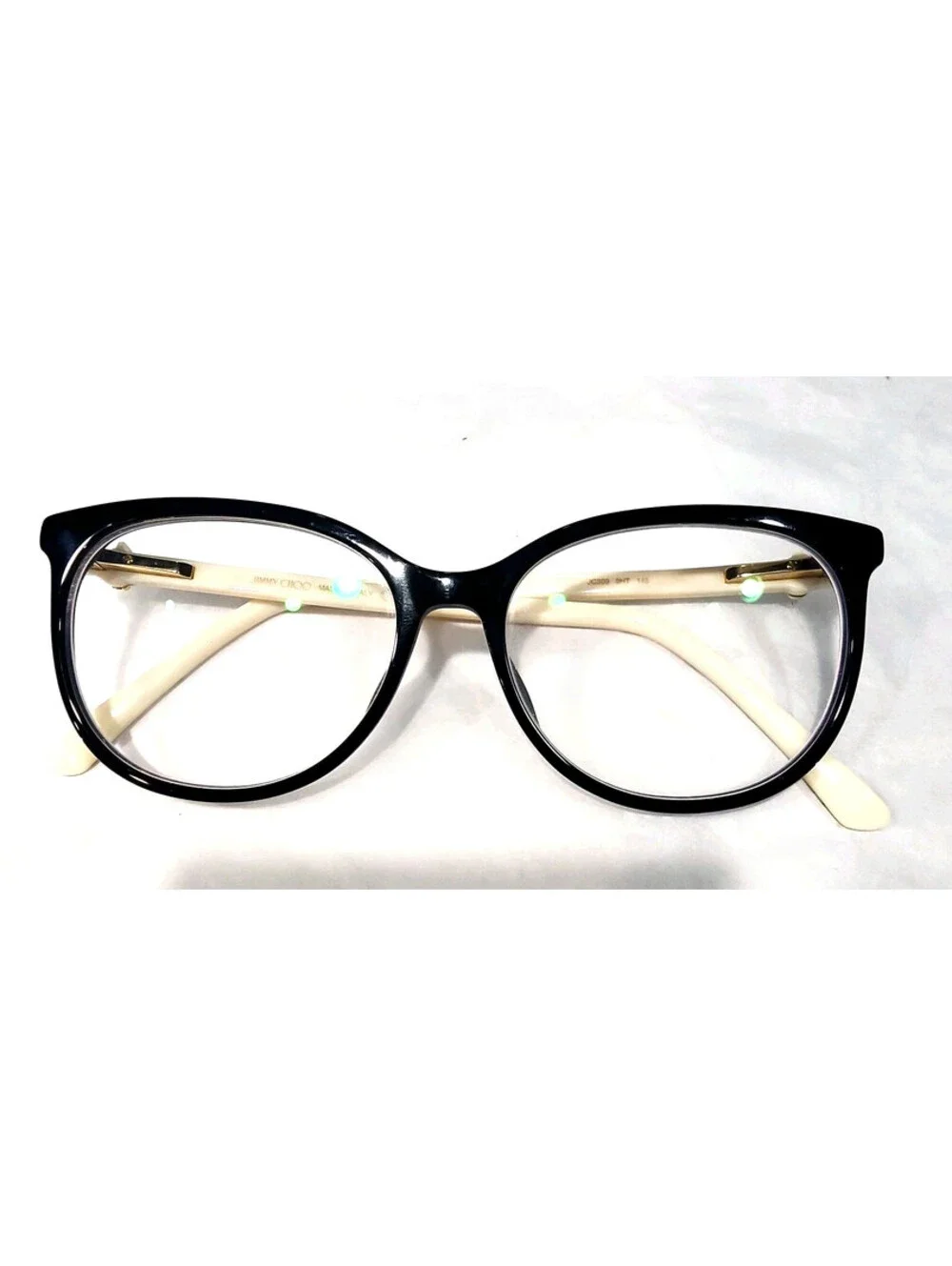 Jimmy Choo JC309 Black White Cat Eyes Eyeglasses 53-16 145 Italy